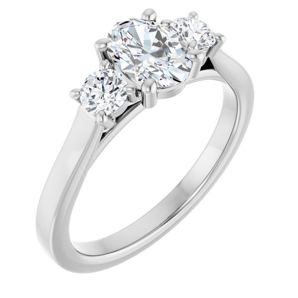 Three-Stone Sculptural Engagement Ring