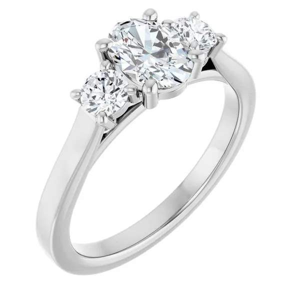 Three-Stone Sculptural Engagement Ring