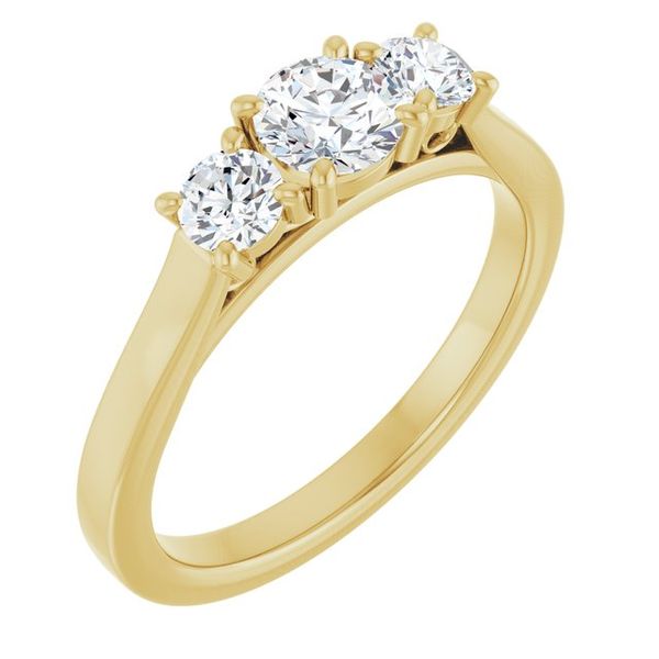 Three-Stone Sculptural Engagement Ring