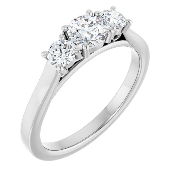 Three-Stone Sculptural Engagement Ring