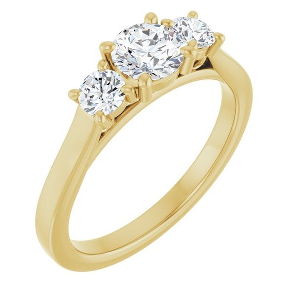 Three-Stone Sculptural Engagement Ring