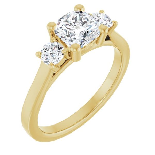 Three-Stone Sculptural Engagement Ring