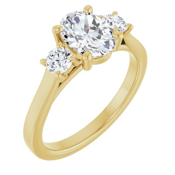 Three-Stone Sculptural Engagement Ring