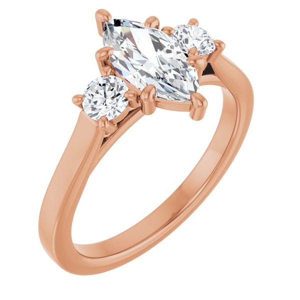 Three-Stone Sculptural Engagement Ring