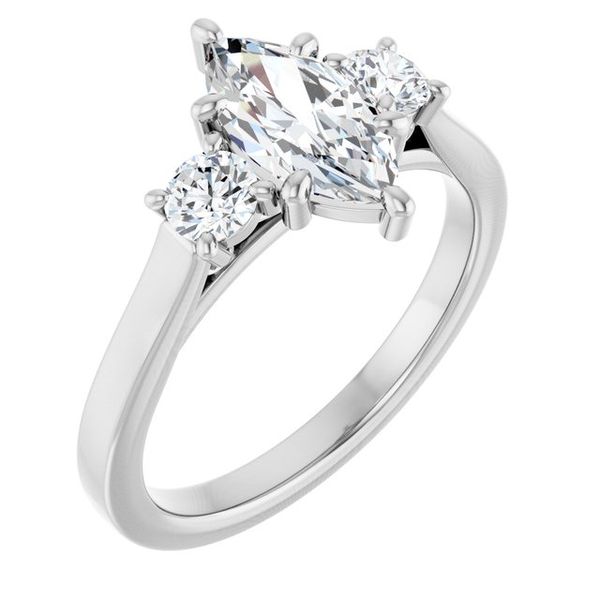 Three-Stone Sculptural Engagement Ring