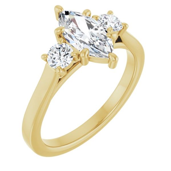 Three-Stone Sculptural Engagement Ring