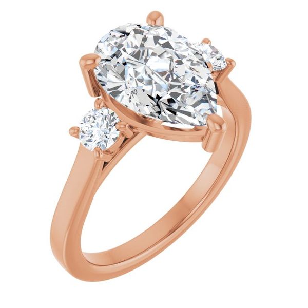 Three-Stone Sculptural Engagement Ring
