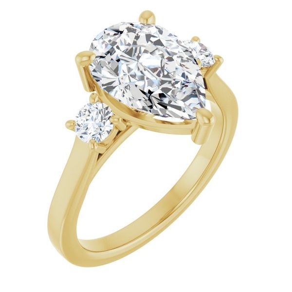 Three-Stone Sculptural Engagement Ring