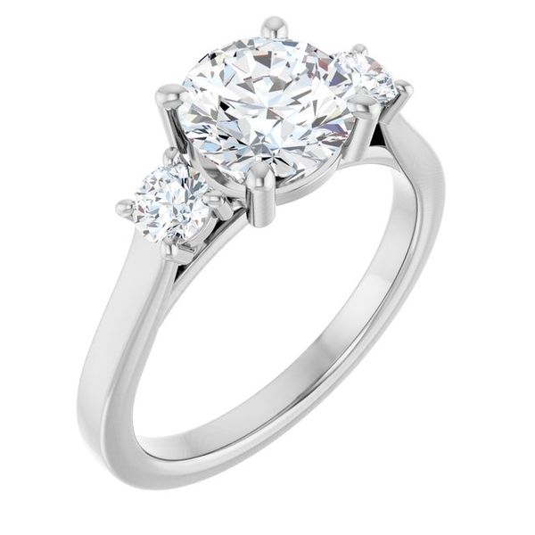 Three-Stone Sculptural Engagement Ring