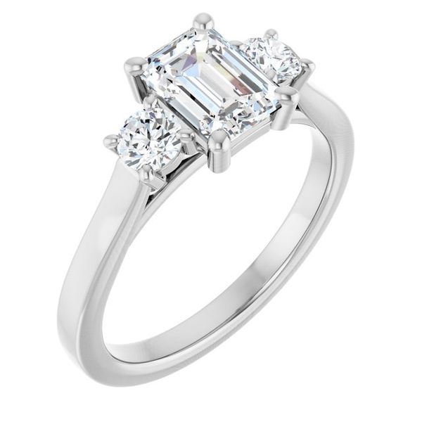 Three-Stone Sculptural Engagement Ring