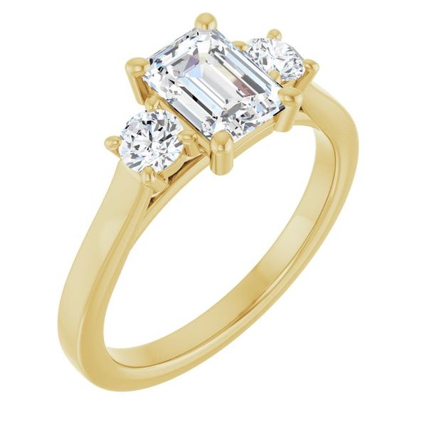 Three-Stone Sculptural Engagement Ring