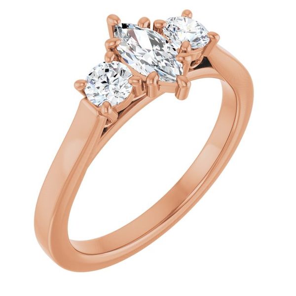 Three-Stone Sculptural Engagement Ring