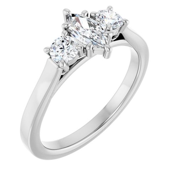 Three-Stone Sculptural Engagement Ring