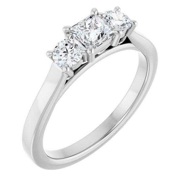 Three-Stone Sculptural Engagement Ring