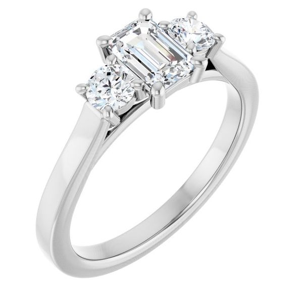 Three-Stone Sculptural Engagement Ring