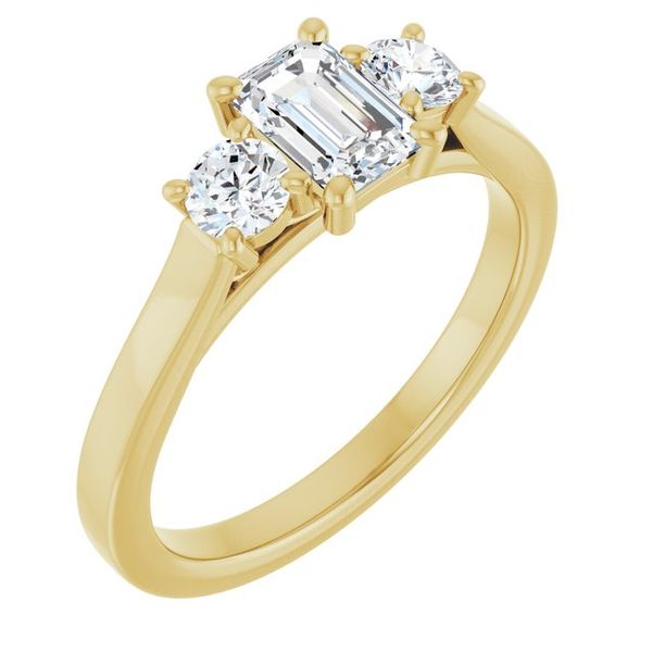Three-Stone Sculptural Engagement Ring