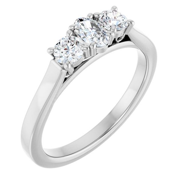 Three-Stone Sculptural Engagement Ring
