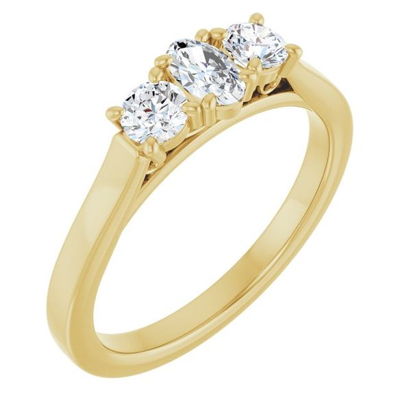 Three-Stone Sculptural Engagement Ring