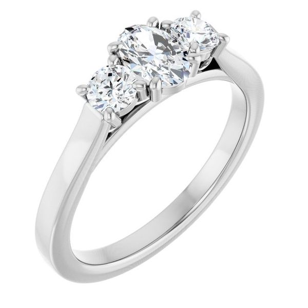 Three-Stone Sculptural Engagement Ring