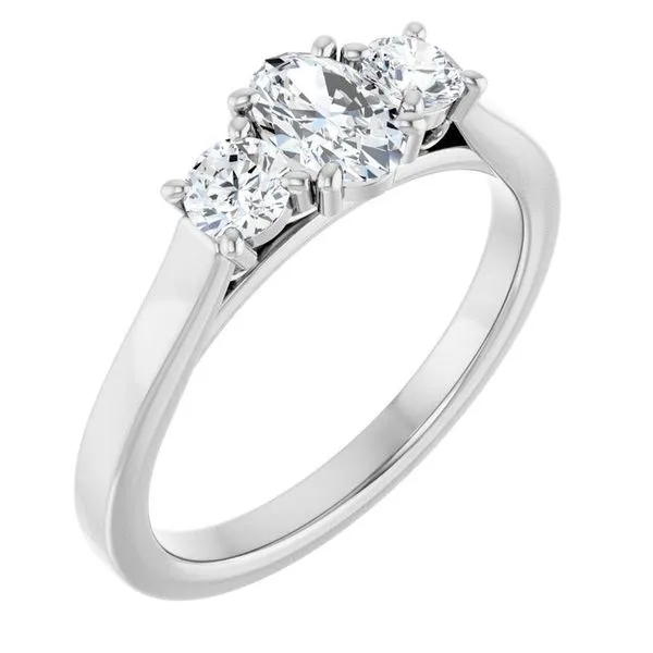 Three-Stone Sculptural Engagement Ring
