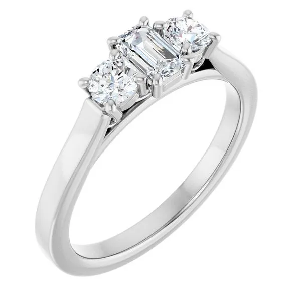 Three-Stone Sculptural Engagement Ring