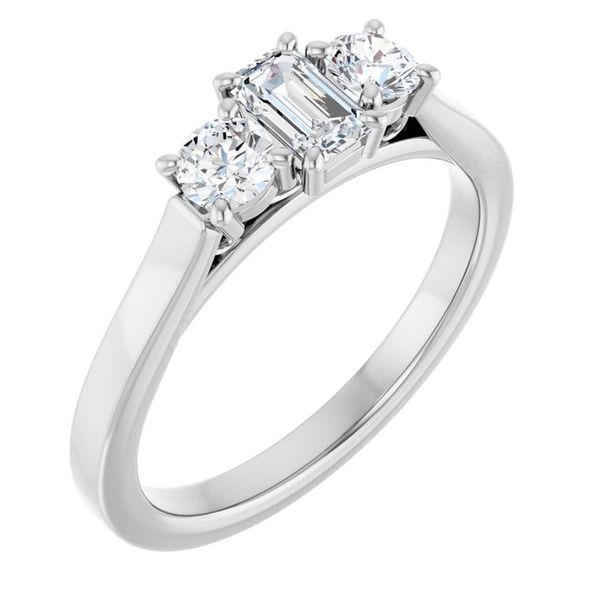 Three-Stone Sculptural Engagement Ring