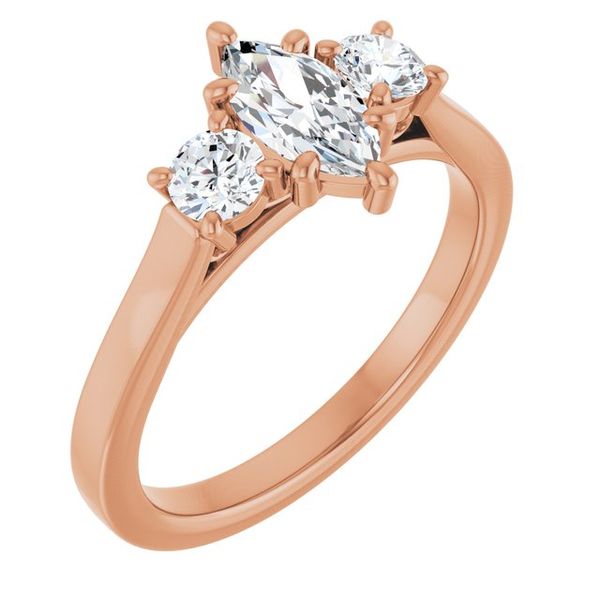 Three-Stone Sculptural Engagement Ring
