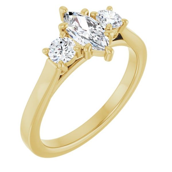 Three-Stone Sculptural Engagement Ring