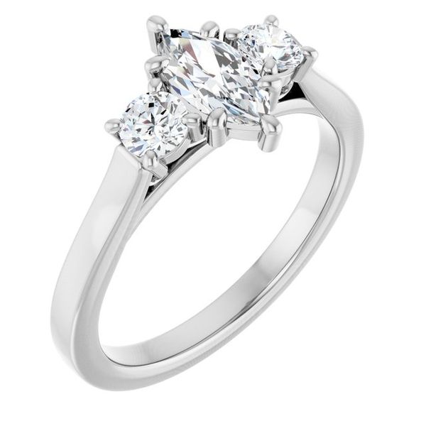 Three-Stone Sculptural Engagement Ring