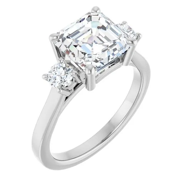 Three-Stone Sculptural Engagement Ring