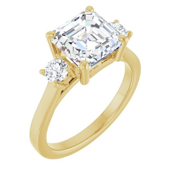Three-Stone Sculptural Engagement Ring