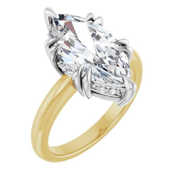 Double Claw-Prong Engagement Ring