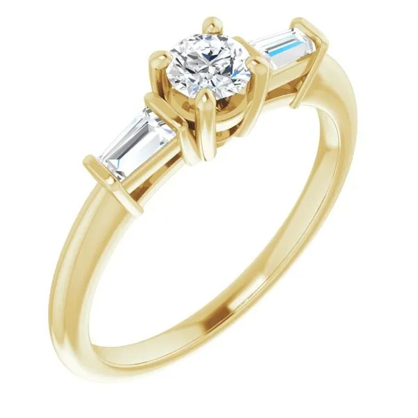 Baguette Accented Engagement Ring Berilian Jewelers Folsom, CA