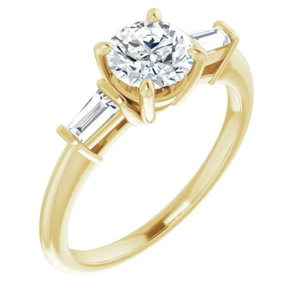 Baguette Accented Engagement Ring Berilian Jewelers Folsom, CA