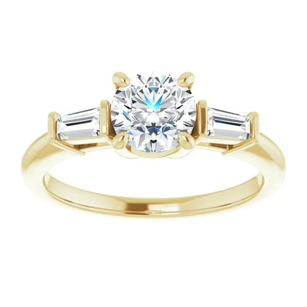 Baguette Accented Engagement Ring Image 3 Berilian Jewelers Folsom, CA
