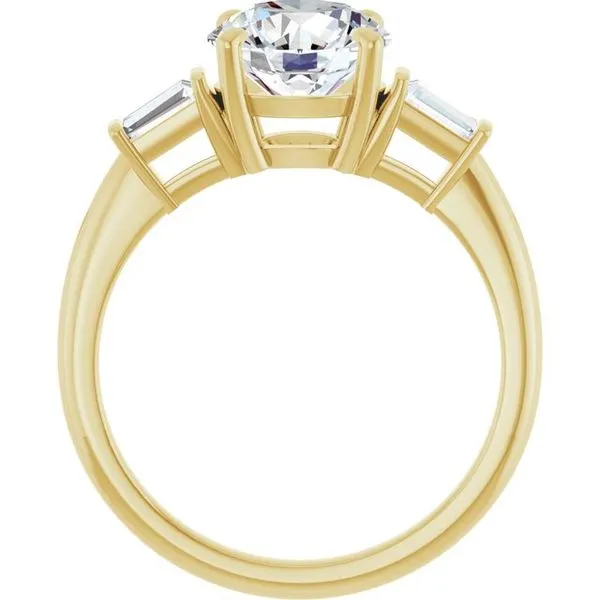 Baguette Accented Engagement Ring Image 2 Berilian Jewelers Folsom, CA