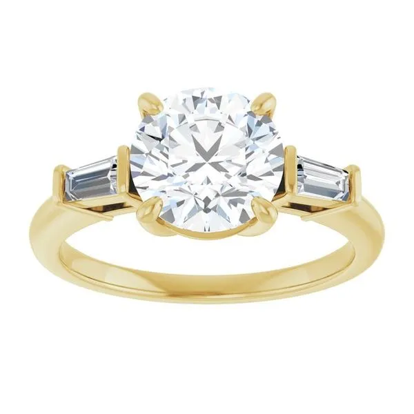 Baguette Accented Engagement Ring Image 3 Berilian Jewelers Folsom, CA