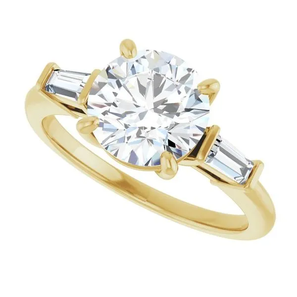 Baguette Accented Engagement Ring Image 5 Berilian Jewelers Folsom, CA