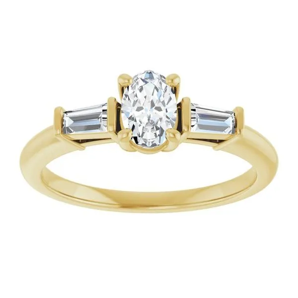 Baguette Accented Engagement Ring Image 3 Berilian Jewelers Folsom, CA