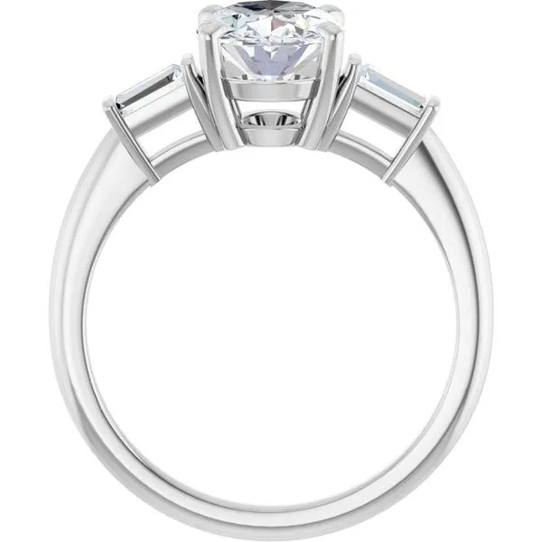 Baguette Accented Engagement Ring Image 2 Berilian Jewelers Folsom, CA