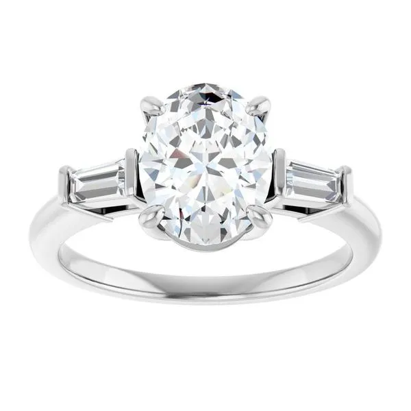 Baguette Accented Engagement Ring Image 3 Berilian Jewelers Folsom, CA