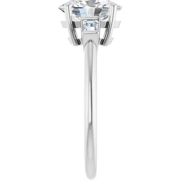 Baguette Accented Engagement Ring Image 4 Berilian Jewelers Folsom, CA
