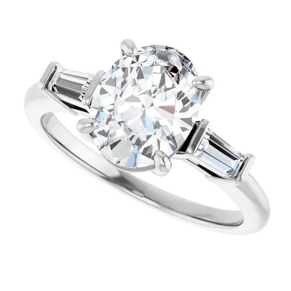 Baguette Accented Engagement Ring Image 5 Berilian Jewelers Folsom, CA