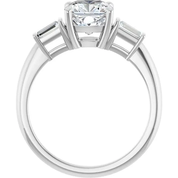 Baguette Accented Engagement Ring Image 2 Berilian Jewelers Folsom, CA