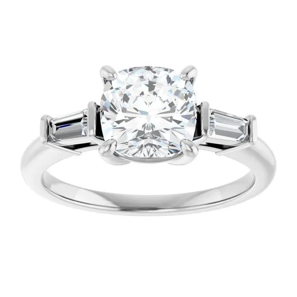 Baguette Accented Engagement Ring Image 3 Berilian Jewelers Folsom, CA