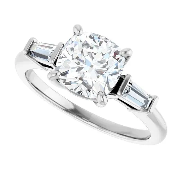 Baguette Accented Engagement Ring Image 5 Berilian Jewelers Folsom, CA