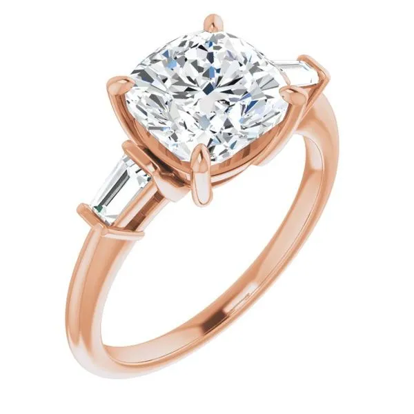 Baguette Accented Engagement Ring Berilian Jewelers Folsom, CA