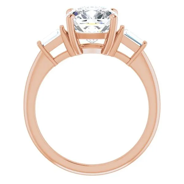 Baguette Accented Engagement Ring Image 2 Berilian Jewelers Folsom, CA