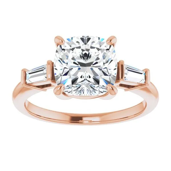 Baguette Accented Engagement Ring Image 3 Berilian Jewelers Folsom, CA