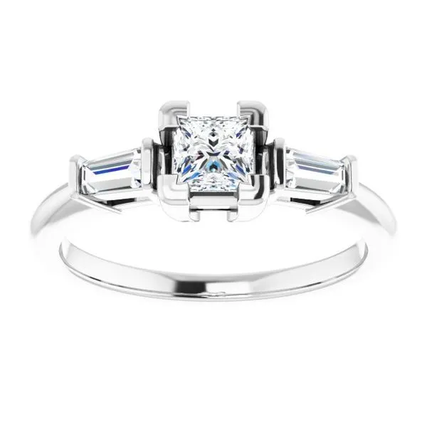 Baguette Accented Engagement Ring Image 3 Shipley's Fine Jewelry Hampstead, MD
